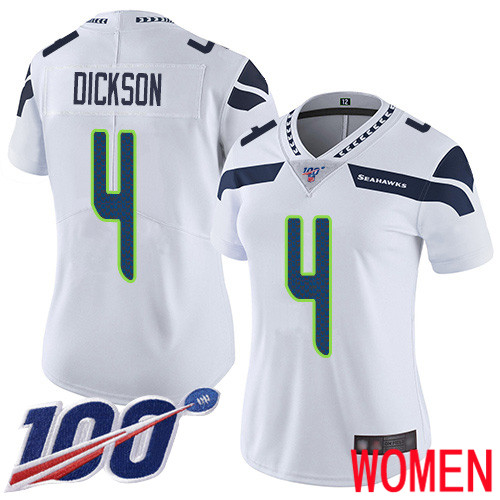 Seattle Seahawks Limited White Women Michael Dickson Road Jersey NFL Football 4 100th Season Vapor Untouchable